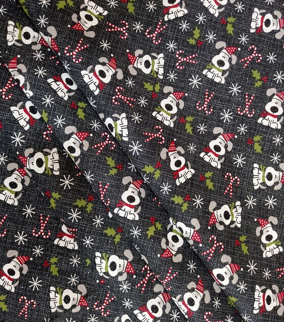 Snowflakes & Deer Christmas Glitter Cotton Fabric, , hi-res, image 12