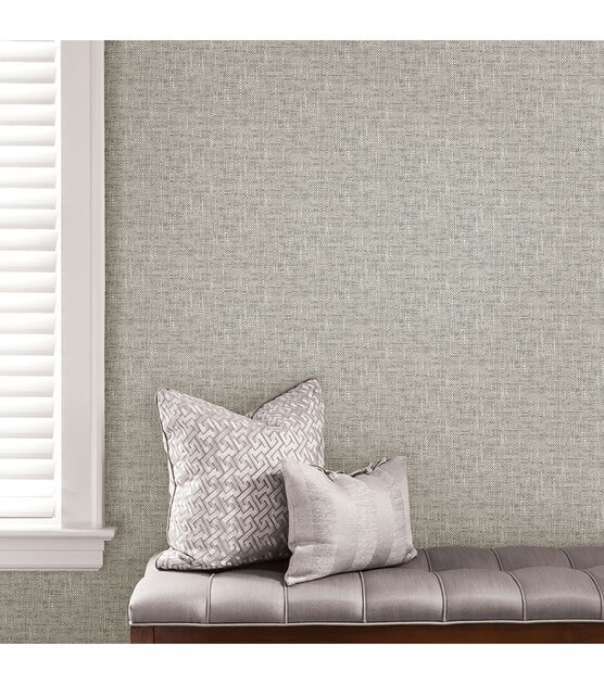 Wallpops NuWallpaper Peel & Stick Wallpaper Gray Poplin Texture, , hi-res, image 2
