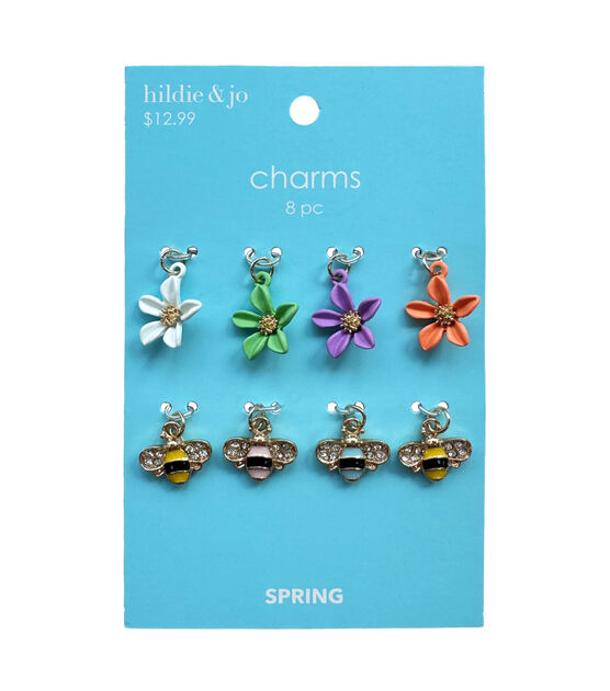 8ct Spring Flower & Bee Charms by hildie & jo