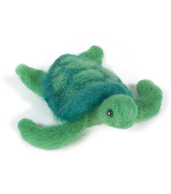 Dimensions 4.5" Sea Turtle Wool Roving Needle Felting Kit, , hi-res, image 6