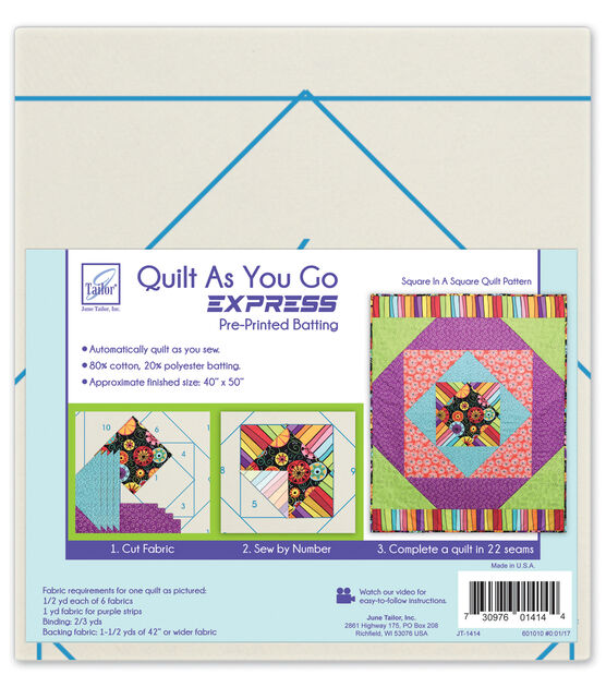 June Tailor Quilt As You Go Express Batting Square In A Square