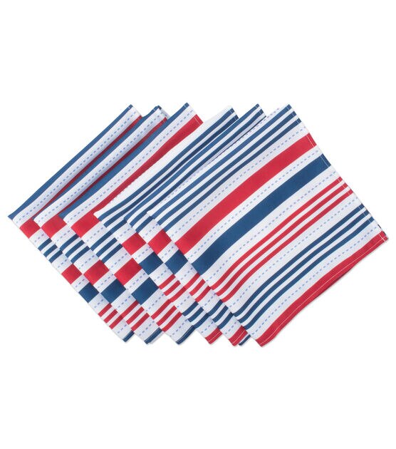 Design Imports Patriotic Stripe Outdoor Napkins