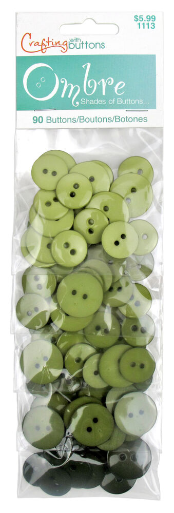 Blumenthal Lansing 90ct Ombre Assorted Round 2 Hole Buttons, Ombre Olive Green, swatch