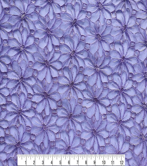 Purple Corded Flowers Mesh Fabric by Sew Sweet, , hi-res, image 5