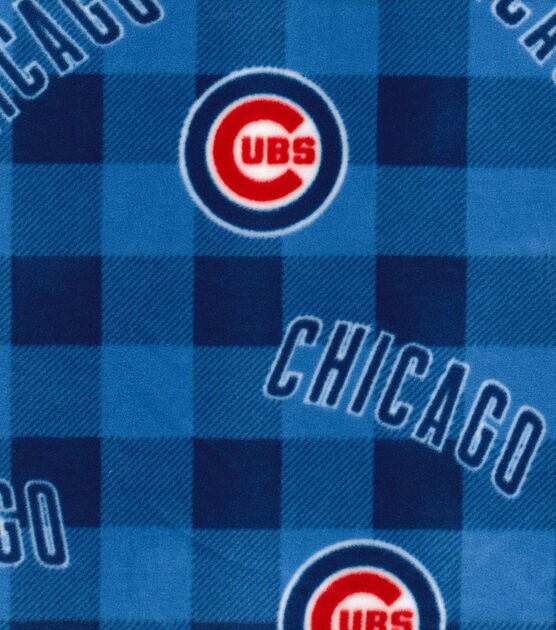 Fabric Traditions Chicago Cubs Fleece Fabric Buffalo Check, , hi-res, image 2