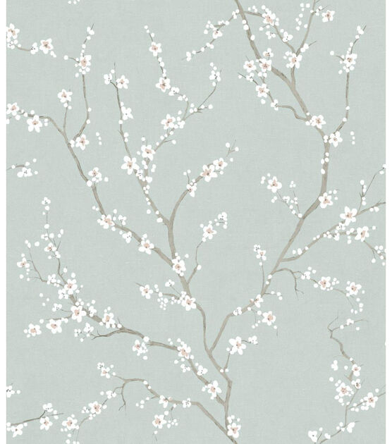 RoomMates Wallpaper Blue Cherry Blossom