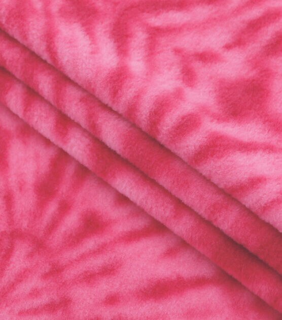 Pink Tie Dye Anti Pill Fleece Fabric, , hi-res, image 2