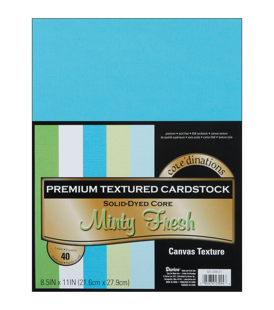 Cardstock 8.5"X11" 40 Pkg Minty Fresh Textured
