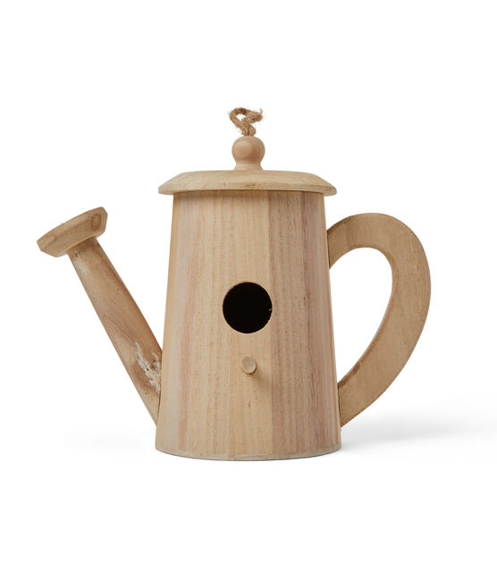 10" Unfinished Wood Watering Can Birdhouse by Park Lane, , hi-res, image 1