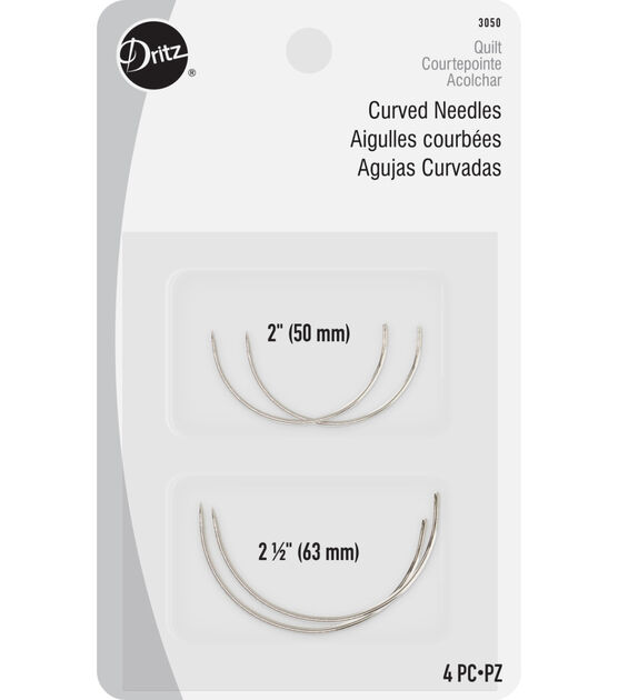 Dritz Quilter's Curved Hand Needles, 2" &  2-1/2", 4 pc