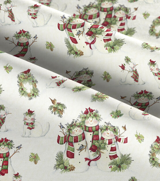 Springs Creative Snowmen & Pets Christmas Cotton Fabric, , hi-res, image 3