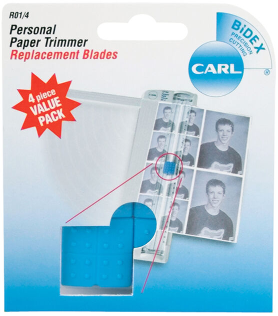 Carl 4 pk Personal Paper Trimmer Straight Replacement Blades