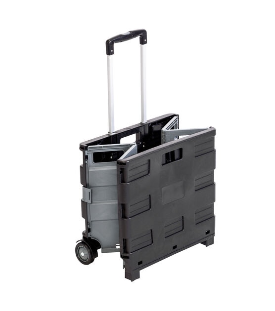Honey Can Do 18" x 39" Gray Foldup Rolling Utility Cart With Handle, , hi-res, image 5