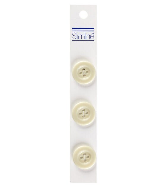 Blumenthal Lansing 3/4" Slimline Off White Round 4 Hole Buttons 3pk