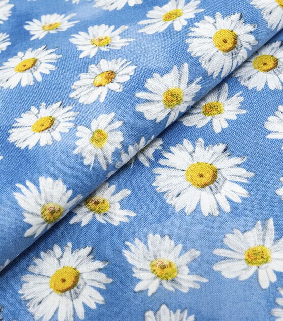 Singer Small Daisies on Blue Quilt Cotton Fabric, , hi-res, image 2