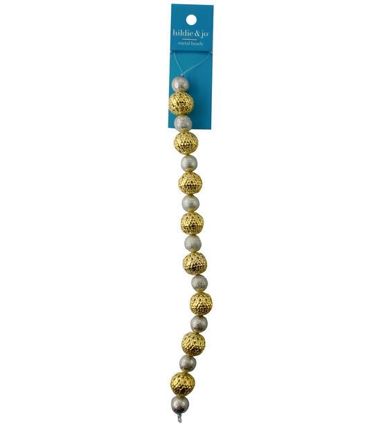 7" Gold & Silver Round Metal Bead Strand by hildie & jo