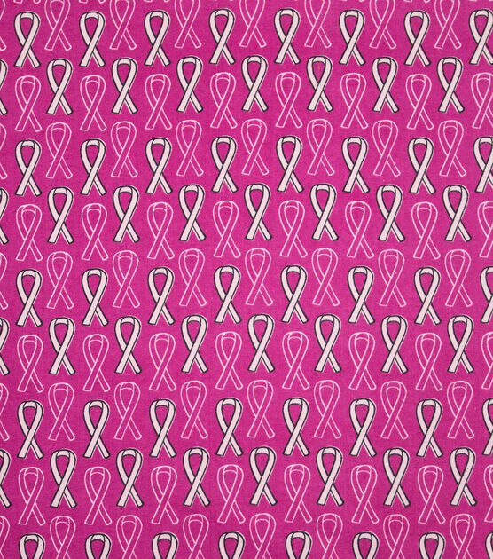 Breast Cancer Awareness Super Snuggle Pink Ribbon Flannel Fabric, , hi-res, image 2