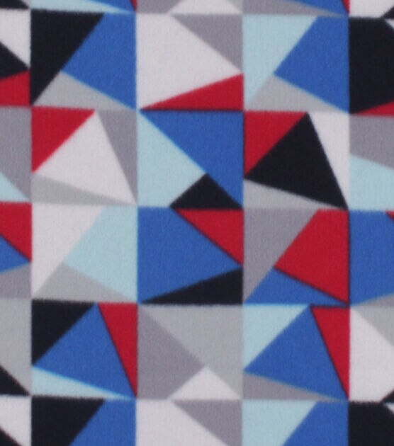 Box Geo Red and Blue Blizzard Fleece Fabric