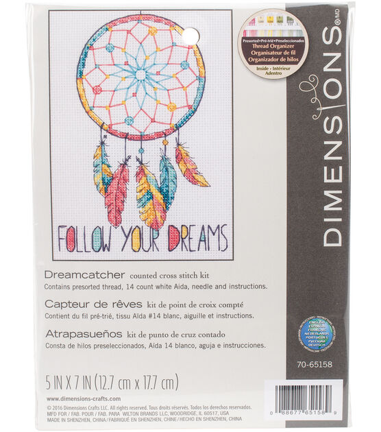 Dimensions 5" x 7" Dreamcatcher Counted Cross Stitch Kit