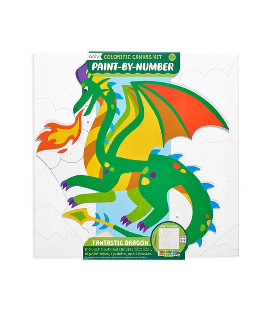 OOLY 12" x 12" Fantastic Dragon Paint by Number Canvas Kit 15ct, , hi-res, image 1