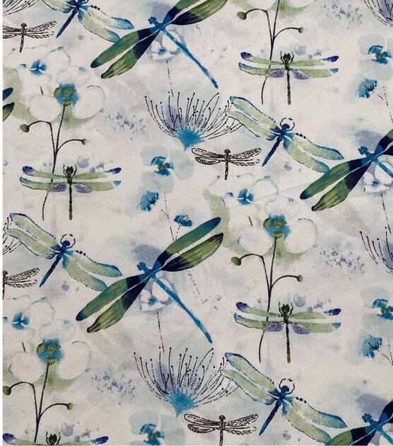 Blue Dragonflies Quilt Cotton Fabric by Keepsake Calico, , hi-res, image 2