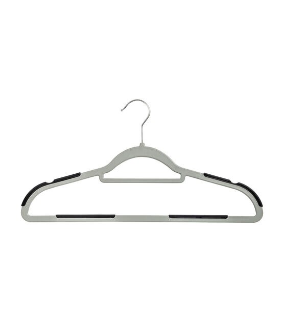 Honey Can Do 18" x 9.5" Plastic Hangers With No Slip Rubber Grip 15pk