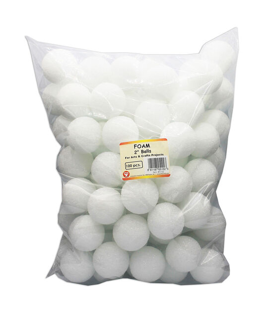 Hygloss 2" White Foam Balls 100pc