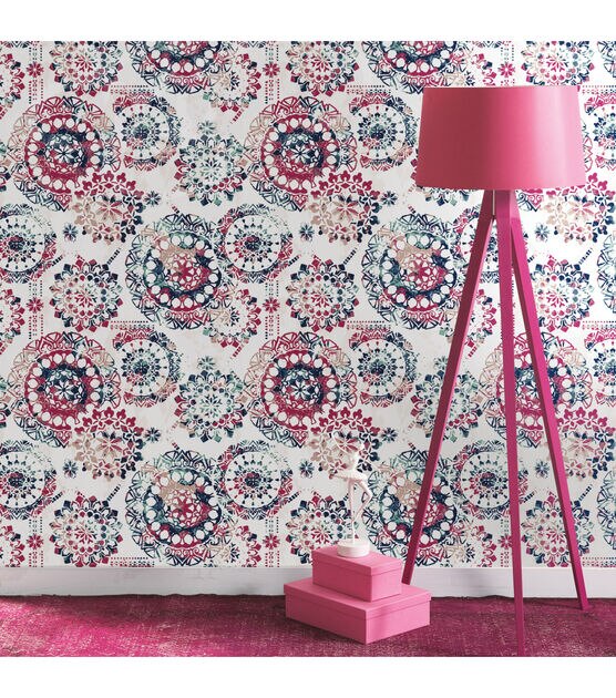 RoomMates Wallpaper Pink & Blue Bohemian, , hi-res, image 2