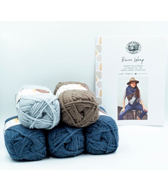 Lion Brand Racer Wrap Pattern Crochet Hue + Me Yarn Bundle Box