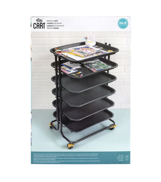 We R Memory Keepers Black Storage Project Cart With 6 Trays & 4 Wheels, , hi-res, image 6