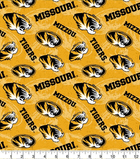 University of Missouri Tigers Cotton Fabric Tone on Tone