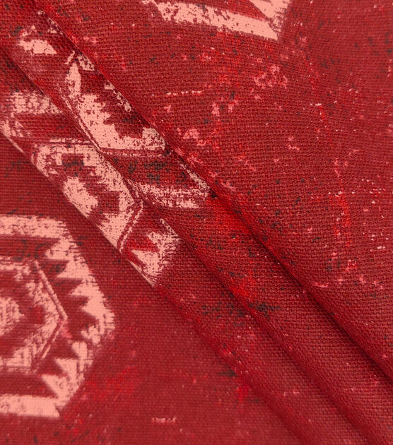 Octagon Crimson Cotton Canvas Fabric, , hi-res, image 2