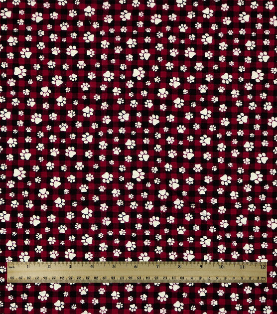 Paws On Red Check Super Snuggle Flannel Fabric, , hi-res, image 3