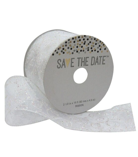 Save the Date 2.5'' X 15' Ribbon Iridescent Swirl
