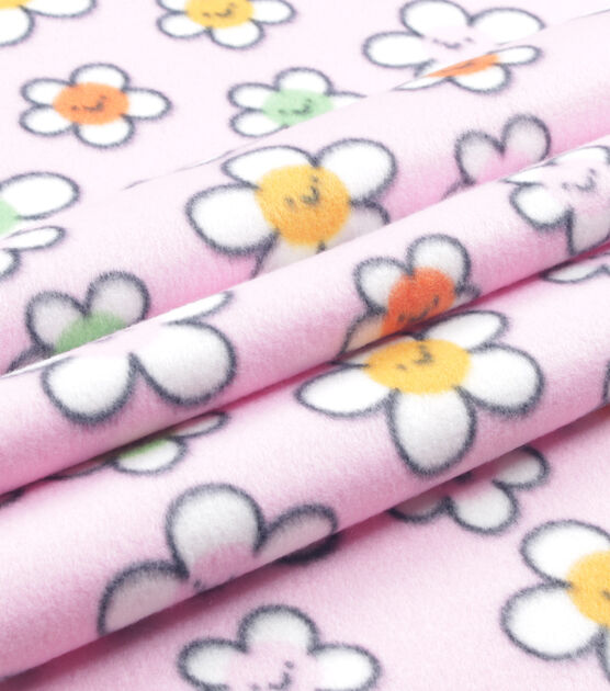 Happy Daisy Blizzard Prints Fleece Fabric, , hi-res, image 2