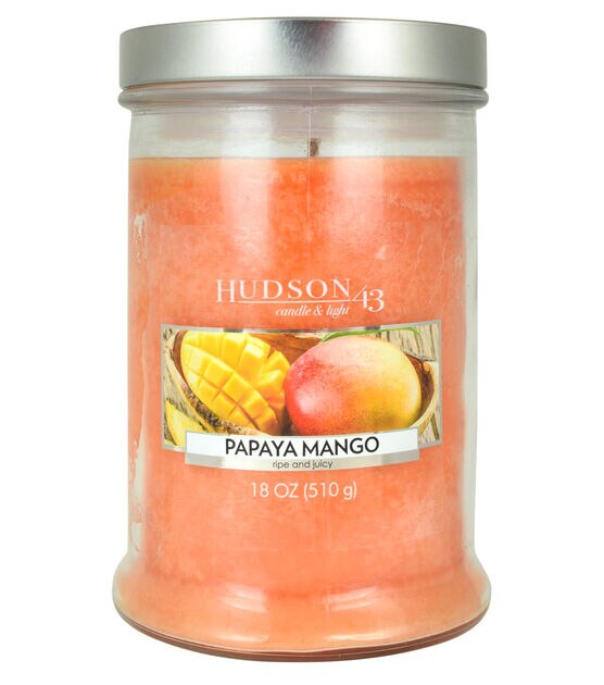 18oz Papaya Mango Scented Jar Candle by Hudson 43