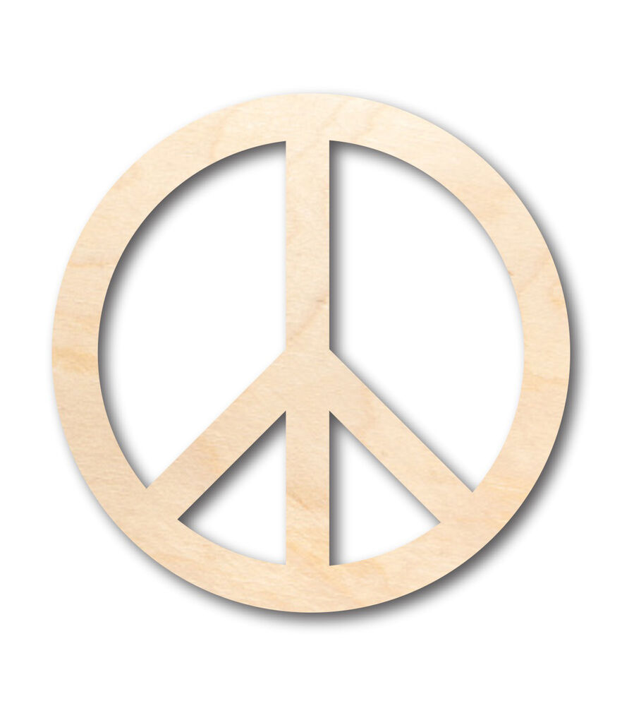 Unfinished Wood Peace Symbol Shape Craft Up To 24'' DIY 1/8'' Thickness, 4in, swatch