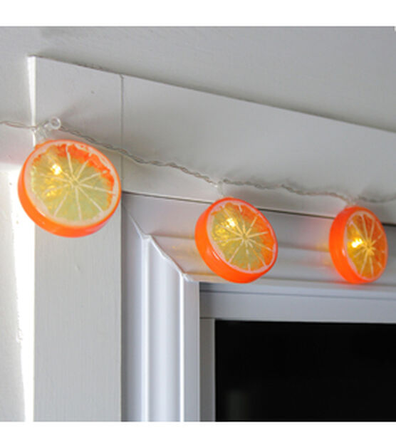 Northlight 10 Battery Operated Orange Slice LED String Lights - 4.5 ft, , hi-res, image 3
