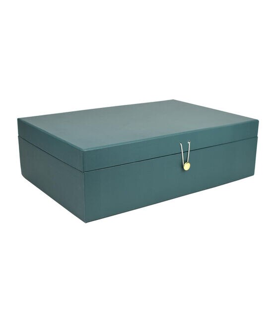 16" Teal Pantone Rectangle Box With Button Closure by Place & Time