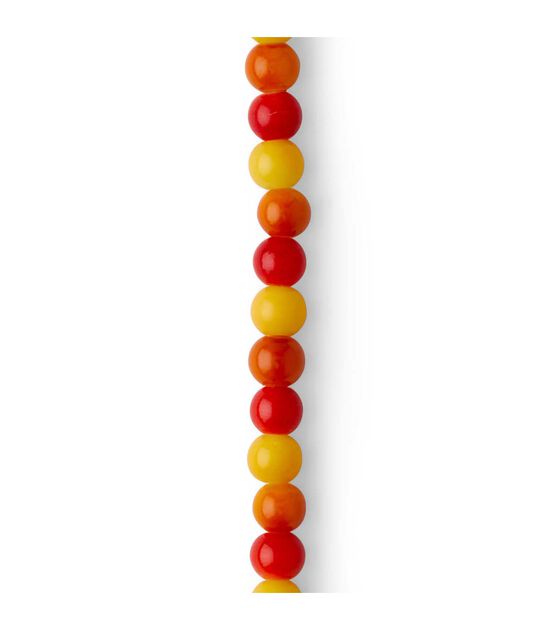 7" x 8mm Orange Round Glass Strung Beads by hildie & jo, , hi-res, image 3