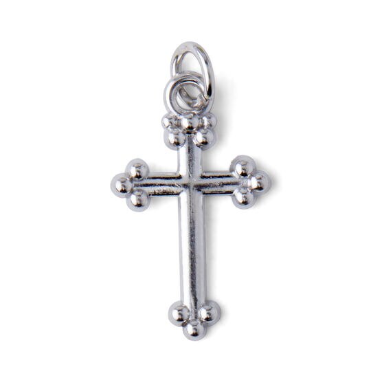 1" x 0.5" Silver Cross Charm by hildie & jo, , hi-res, image 2
