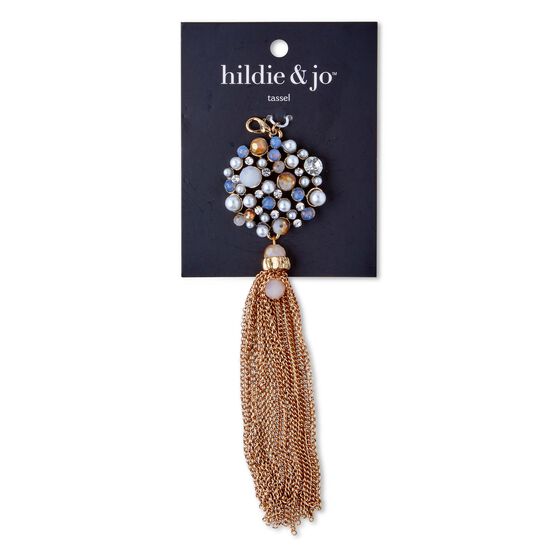 Gold Tassel With Multi Beads by hildie & jo