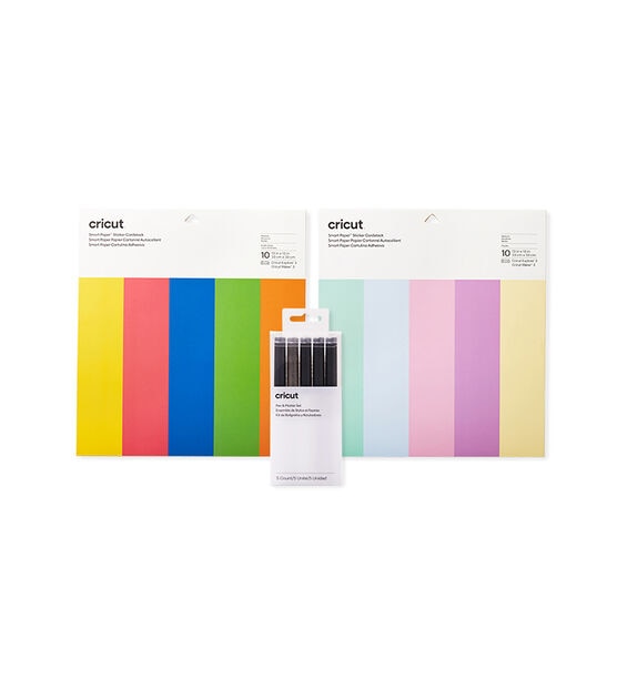 Cricut 25ct Multicolor Smart Paper Sticker Cardstock Sheets & Pens