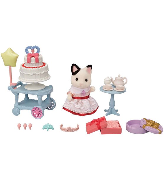 Calico Critters 27ct Tuxedo Cat Girl Party Time Play Set