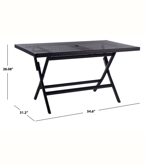 Safavieh 54" x 31" Black Akita Outdoor Folding Table, , hi-res, image 4