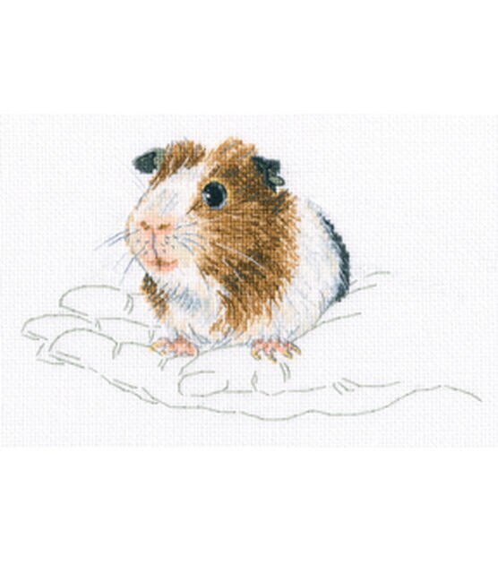 RTO 7.5" x 4" In Palms Guinea Pig Counted Cross Stitch Kit, , hi-res, image 1