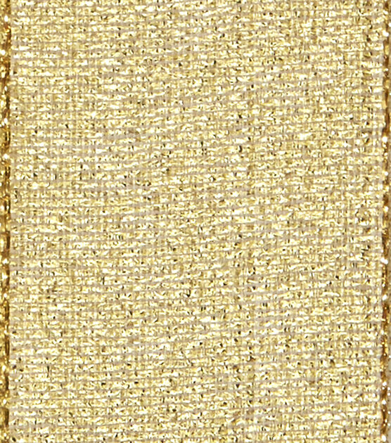 Offray 1.5"x9' Galena Metallic Woven Ribbon Gold