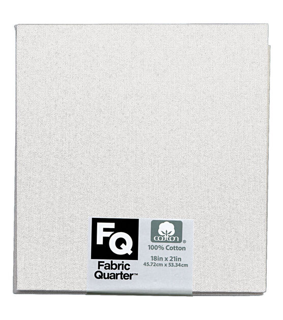 White 1 Piece Cotton Fabric Quarter