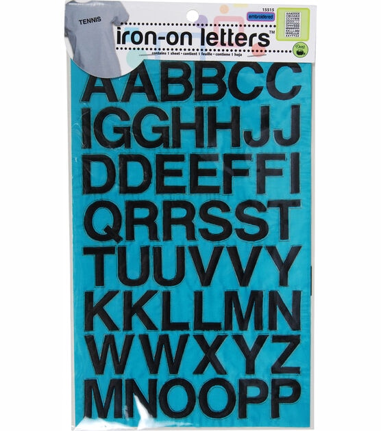 Dritz 1" Black Embroidered Block Style Iron On Letters