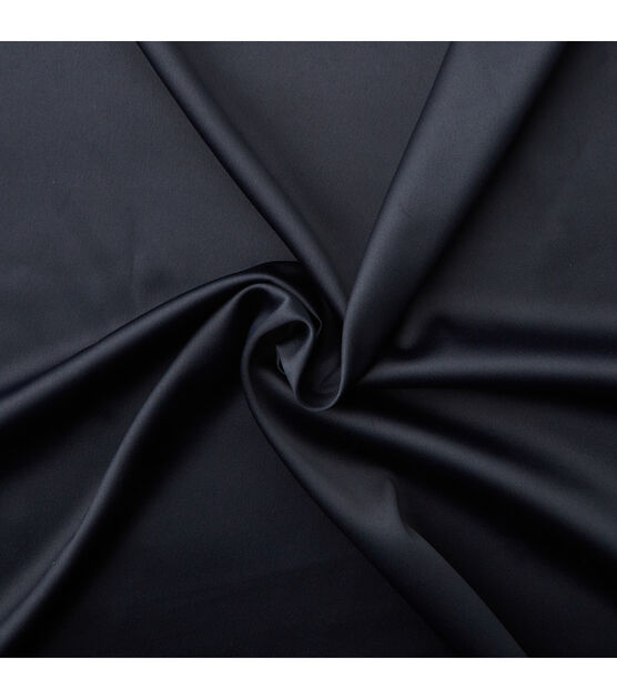 Badgley Mischka Black Stretch Crepe Satin Fabric